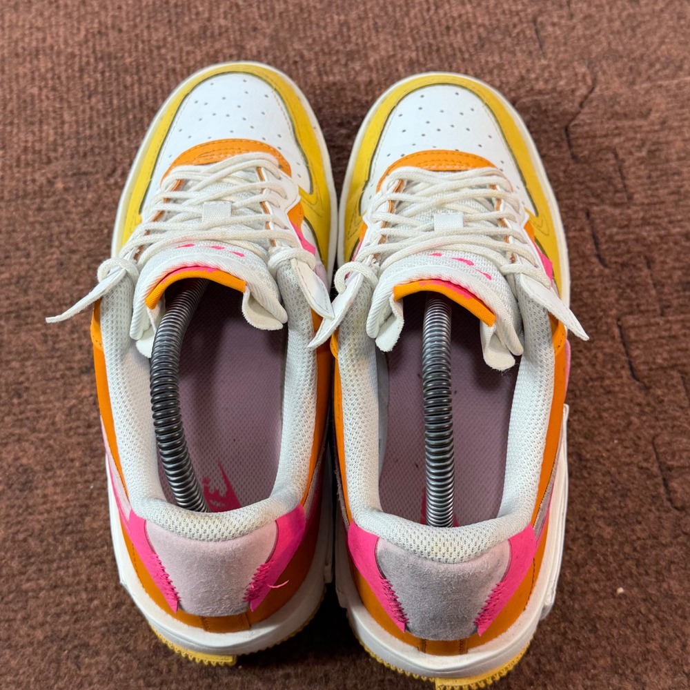 B+ gym Nike Fontanka Air Force 1 Yellow Orange Pink White DX2675-100 Womens 7.5 - Picture 10 of 11